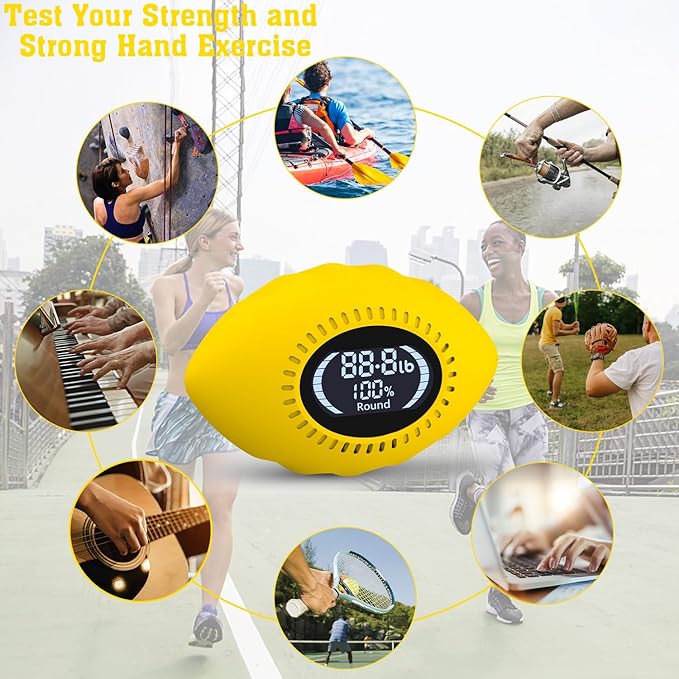 Hand Grip Strengthener 500 Lbs Rechargeable Grip Strength Trainer with Cheers & Progress Bars Electronic Stress Relief Ball for Adults/Kids Digital Hand Grip Training-Forearm-Gripper-Finger for Sport Home School