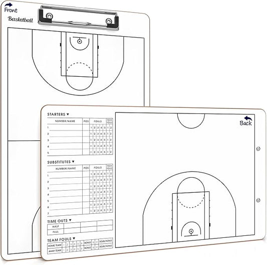 Scribbledo Basketball Dry Erase Board for Coaches 15"x9" Double Sided Basketball Whiteboard Coaching Board Equipment Basketball Accessories The Perfect Coach Gifts