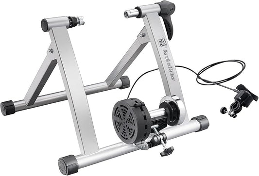 Indoor Bike Trainer – Convert Mountain, Road, or Beach Bicycle into a Stationary Exercise Bike for Indoor Riding All Year Round by Bike Lane (Silver)