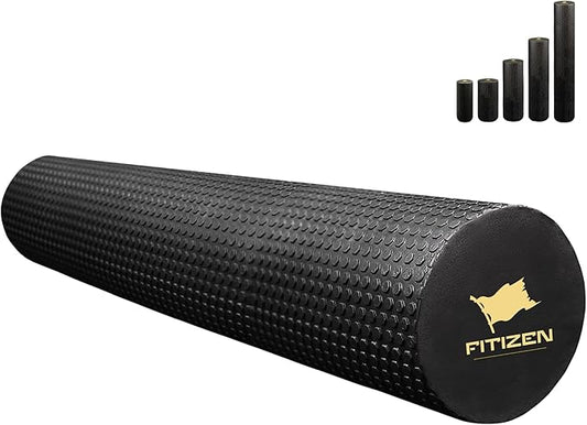 High-Density Foam Muscle Roller – Textured Foam Rollers for Muscle Massage, Foam Roller for Physical Therapy, Pilates, Yoga, Exercise Equipment – 35" (FITIZEN Extra Large, 90 x 15 cm)