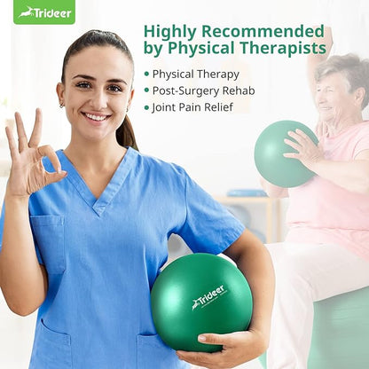 Trideer Exercise Balls Physical Therapy, 9 Inch Pilates Ball Between Knees for Physical Therapy, Mini Exercise Ball - Yoga Ball, Small Workout Balls for Core Strength and Back Support