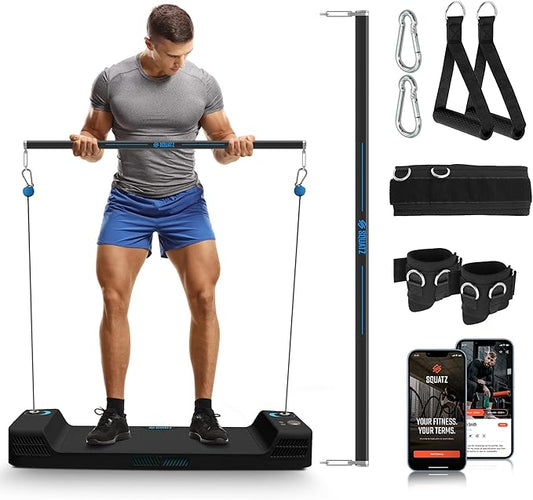 SQUATZ Apollo Board Mini: 150lb Resistance Smart Cable Machine, Functional Trainer for Full Body Workouts, Full Body Strength, Digital Home Gym Equipment with Free App includes Accessories