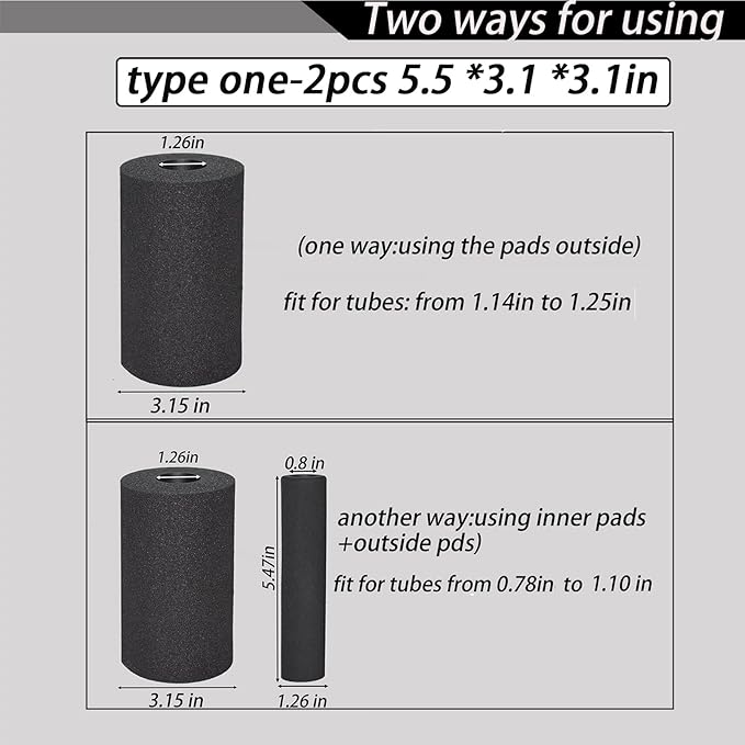 Foot Foam Pads Rollers Replacement Set for Home, Weight Bench Foam for Inversion Table Leg Tube,Sit Ups,Leg Curl Attachment/Extension