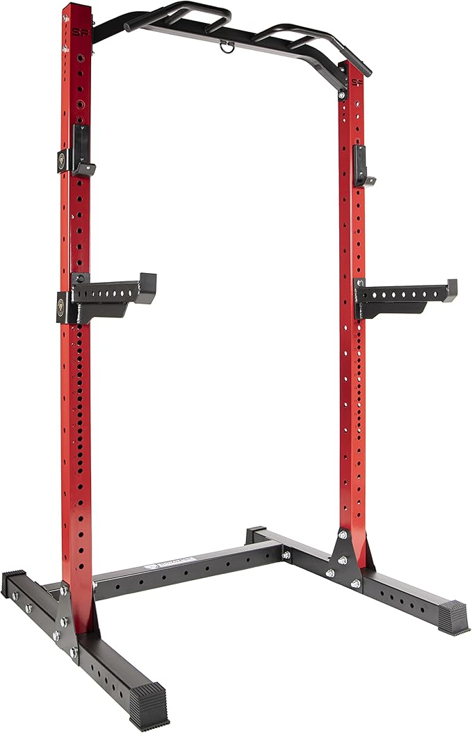 Signature Fitness SF-SS1 1,000 Pound Capacity 3” x 3” Power Rack Squat Stand, Includes J-Hooks and Safety Spotter Arms, Optional Conversion Kits