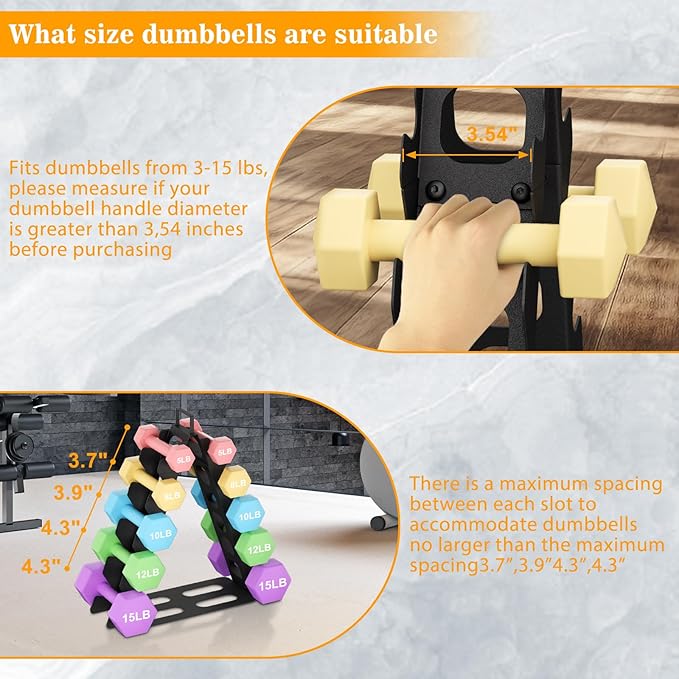 Dumbbell Rack, A-Frame Metal Dumbbell Holder with Handle, Multilevel Weight Storage Organizer for Dumbbells, Tree Shape Compact Weight Rack/Holder, Perfect for Child/Women Home Gym