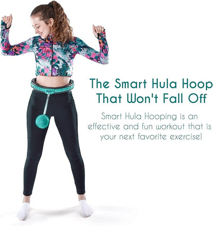 Teal Elite Smart Weighted Hula Hoop for Adults Weight Loss– Fully Adjustable with Detachable Knots – 2 in 1 Abdomen Fitness Massage Infinity Hoops