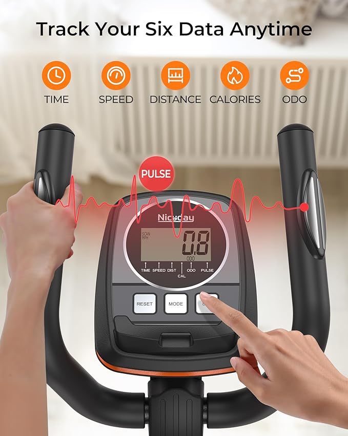 Niceday Elliptical Machine, Elliptical Exercise Machine for Home with Hyper-Quiet Magnetic Driving System, Elliptical Trainer with 15.5IN-18IN Stride, 16 Resistance Levels, 400LBS Loading Capacity