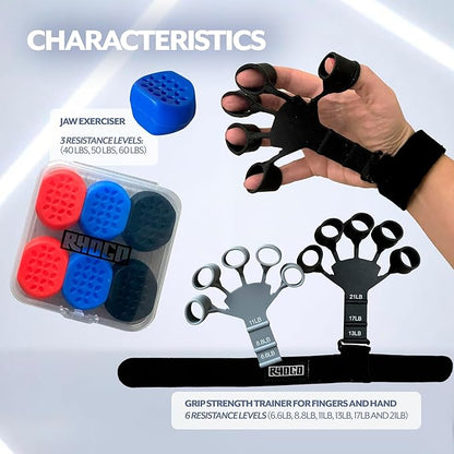 Advanced Training Kit X 2: Gym Equipment for Hands and Facial Muscles - Grip Strength Trainer, Forearm Strengthener and Jaw Exerciser for Home Gym Workout Set