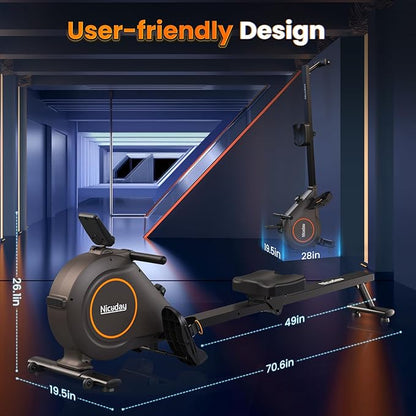 Niceday Magnetic Rowing Machine 350lb Weight 16 Levels