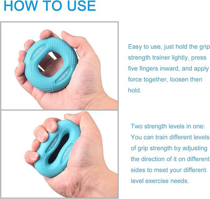 uxcell Hand Grip Strengthener, Silicone Rings Finger Forearms Exercise Grip Trainer for Rock Climbing Athletes Workout