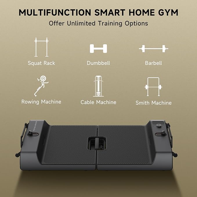 Smart Fitness Board- 6 IN 1 Foldable Home Gym Workout Equipment with Standard, Eccentric, Isokinetic Modes, Full Body Training, Strength, HIIT, Cardio, Plyometric, APP, WiFi and Bluetooth