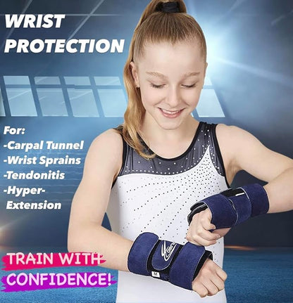 Suede Wrist Supports (Pair) with Bag | Gymnastics, Acrobatics, Cheer Adjustable Wrist Guards | Wrist Injury Prevention | Wrist Support Brace Hand Wraps