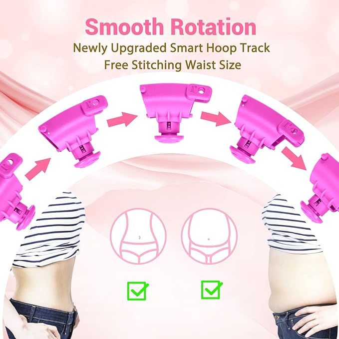 34 Knots Weighted Workout Hoop Plus Size, Smart Waist Exercise Ring for Adults Weight Loss