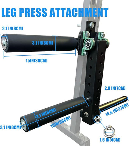 Power Rack Mounted Leg Extension and Curl Machine