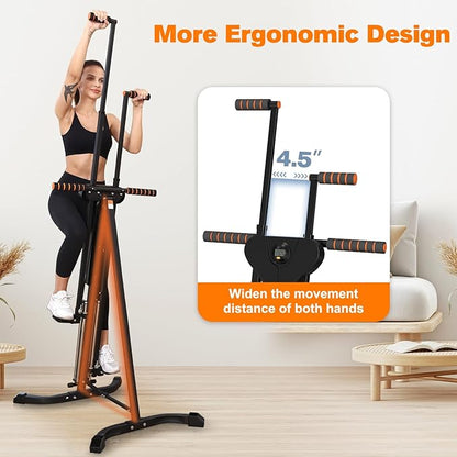 Vertical Climber Exercise Machine for Home Gym with 4 Metal Guide Rails Folding Exercise Climber Cardio Workout Machine 5-Level Heights Stair Stepper Newer Version, Easy to Assemble