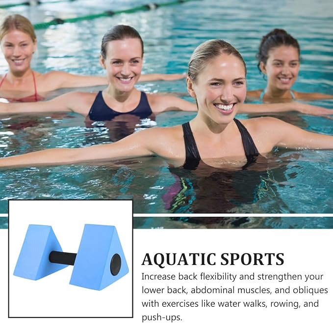 BESPORTBLE Triangle Water Aerobic Exercise Foam Dumbbells Water Exercise Barbells EVA Pool Dumbbell Weight Fitness Swim Dumbbells for Swim Water Sports Blue