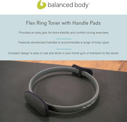 Balanced Body Flex Ring Toner, Workout Hoop with Standard Handles, Pilates Workout Equipment, Pilates Ring Circle for Home Gym or Studio Use