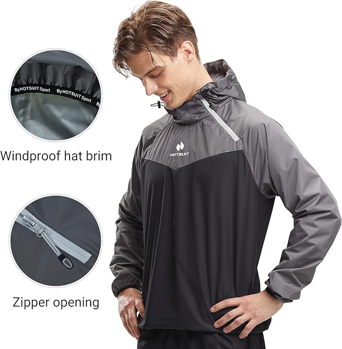 HOTSUIT Sauna Suit for Men Sweat Sauna Jacket Pant Gym Workout Sweat Suits