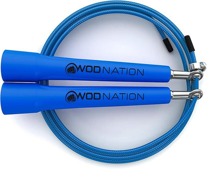 WOD Nation Adjustable Speed Jump Rope For Men, Women & Children - Blazing Fast Fitness Skipping Rope Perfect for Boxing, MMA, Endurance