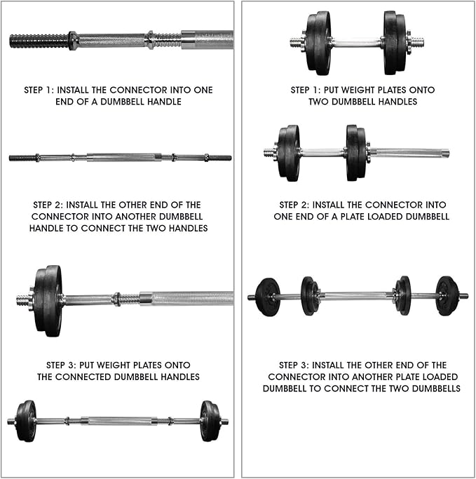 Yes4All Adjustable Dumbbells Barbell/Hexagon Barbell Weight Set 44 lbs/66 lbs for Full Body Workout, Strength Training