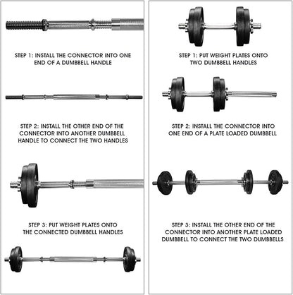 Yes4All Adjustable Dumbbells Barbell/Hexagon Barbell Weight Set 44 lbs/66 lbs for Full Body Workout, Strength Training