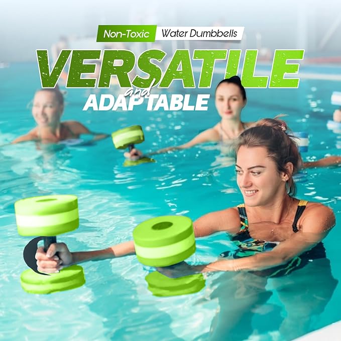 Water Dumbbells Set for Pool Weights - Aquatic Fitness Weights for Effective Water Workouts, water aerobics weights & Therapy - Celebrate Health and Wellness with pool exercise equipment for adults