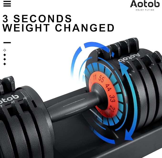 AOTOB 25/55 lbs (Pair) Adjustable Dumbbell Set