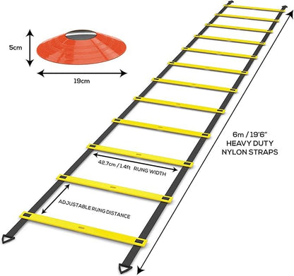 Speed Agility Training Equipment Includes 20ft Long Agility Ladder