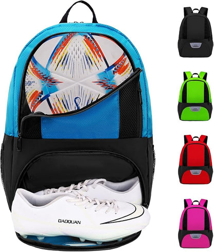 Soccer Bag&Soccer Backpack&Backpack for Football Volleyball Basketball,Sport Equipment Bags with Shoe compartment. (Blue)