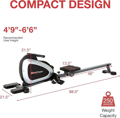 Fitness Reality Magnetic Rowing Machine with Bluetooth Workout