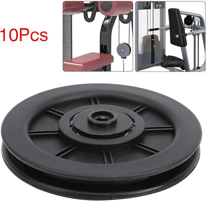 Keenso 10Pcs/Set 100mm Nylon Bearing Pulley Wheel, U Groove Roller Wheelfor Gym Fitness Equipment Combination Fitness Products