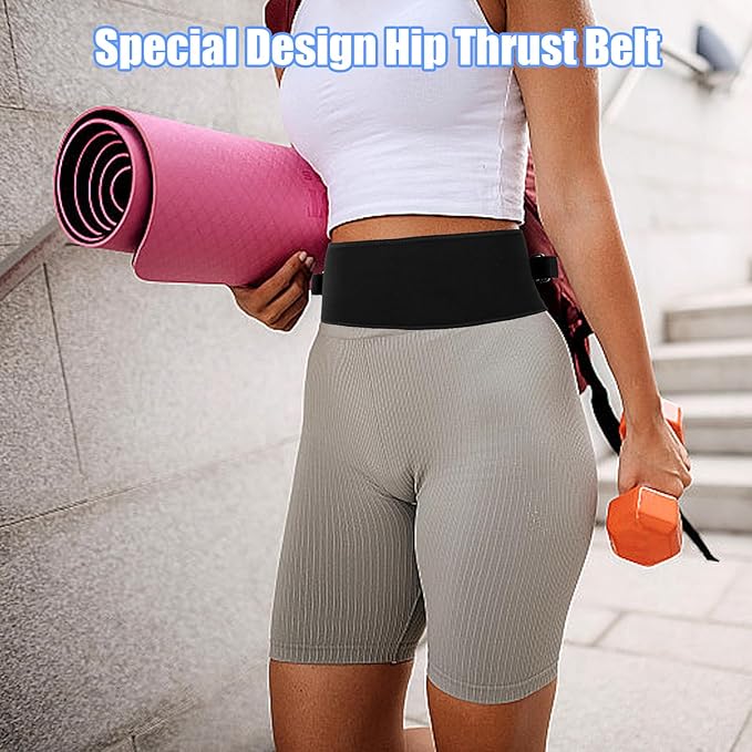 Exercise Hip Thrust Belt, Hip Bridge Belt, Easy to Use with Dumbbells, Kettlebells, or Plates, Slip-Resistant Padding that Protects Your Hips for the Gym, Home Workouts