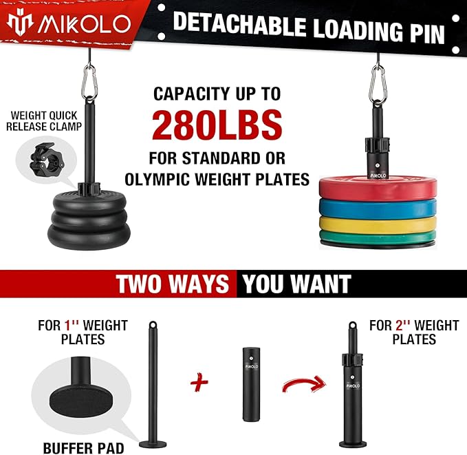 Mikolo Fitness LAT and Lift Pulley System Machine(70'' and 90'') with