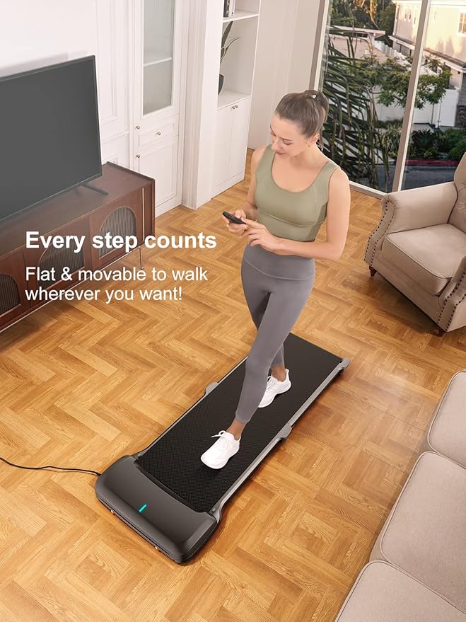 WalkingPad C1 Foldable Treadmill Walking Pad Smart Jogging Exercise Fitness Equipment, Free Installation Low Noise Footstep Induction Speed Control,Folding Under Desk 0.5-3.72mile/Hour (Grey)