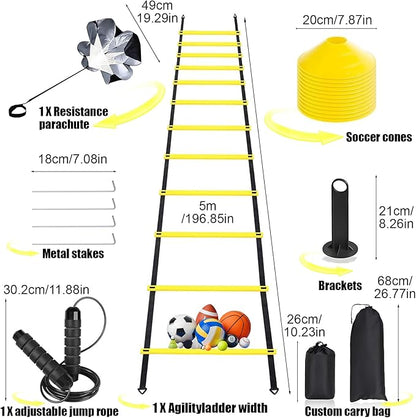 Agility Ladder,Speed Training Equipment Set,20ft Rungs Speed Ladder,Soccer