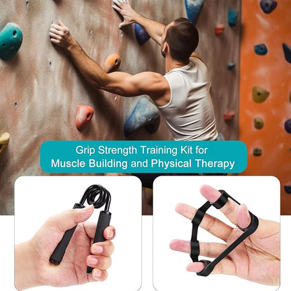 Grip Strength Trainer, Hand Grip Strengthener and Finger Exerciser, Non-Slip Rubber Forearm Strengthener and Finger Stretcher for Muscle Building and Injury Recovery for Athletes (A Hand Grip)