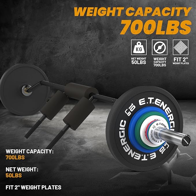 7FT Safety Squat Bar Load 700LBS, 2" Sleeve Olympic Barbell with Comfortable Neck Pad, ideal for Free Weights Strength Training