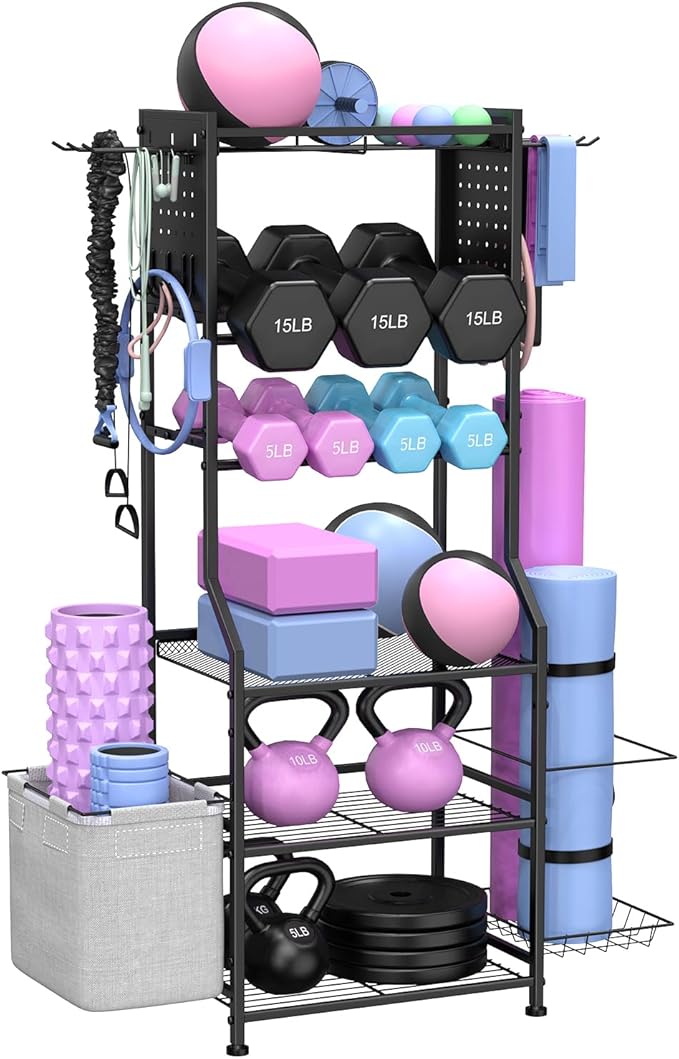 Dumbbell Rack, Home Gym Storage for Dumbbells Kettlebells