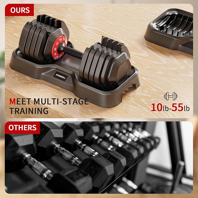 VEICK 55 lbs Adjustable Dumbbell