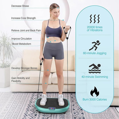 AXV Vibration Plate Exercise Machine Whole Body Workout Power Vibrate Fitness Platform Vibrating Machine Exercise Board for Weight Loss Shaping Toning Wellness Home Gyms Workout