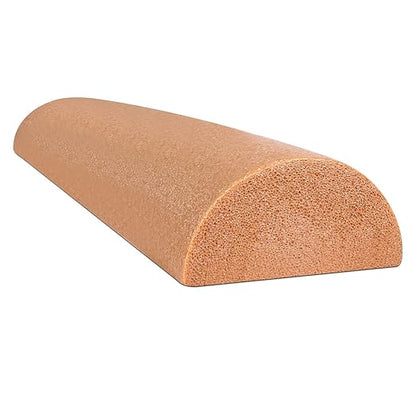 CanDo Beige PE Foam Rollers for Muscle Restoration, Massage Therapy, Sport Recovery and Physical Therapy 6" x 36" Half-Round