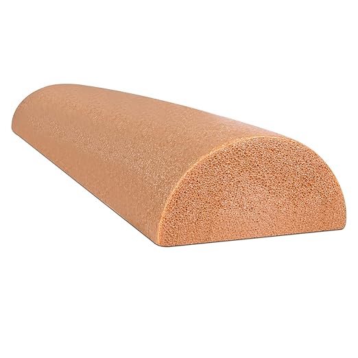 CanDo Beige PE Foam Rollers for Muscle Restoration, Massage Therapy, Sport Recovery and Physical Therapy 6" x 36" Half-Round