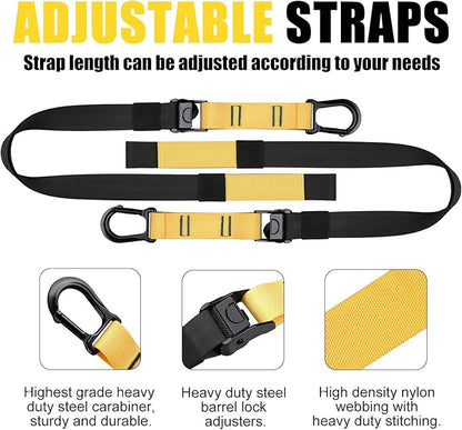 Home Resistance Training Kit, Workout Straps with Handles, Resistance Trainer Exercise Straps for Home Gym, Bodyweight Straps for Indoor & Outdoor, Yellow + Black