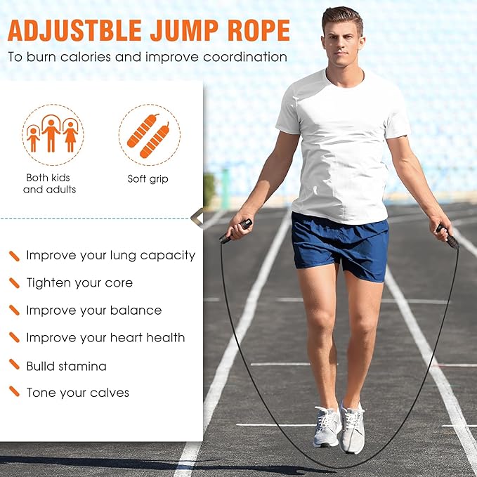 Agility Ladder Speed Training Equipment Set-20ft Agility Ladder,12 Soccer Cones,4 Hurdles, Jump Rope, Running Parachute| Basketball Football Soccer Training Equipment for Kids Youth Adults