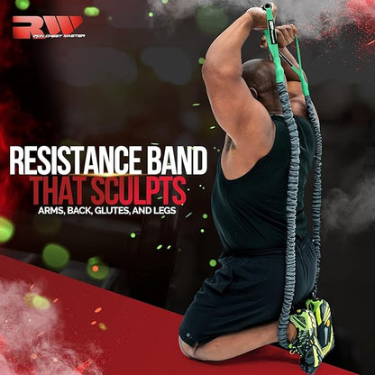 Ron Williams Resistance Bands with Handles & Protective Sleeves | Portable Full Body Workout Bands for Men & Women | Includes Exercise Training