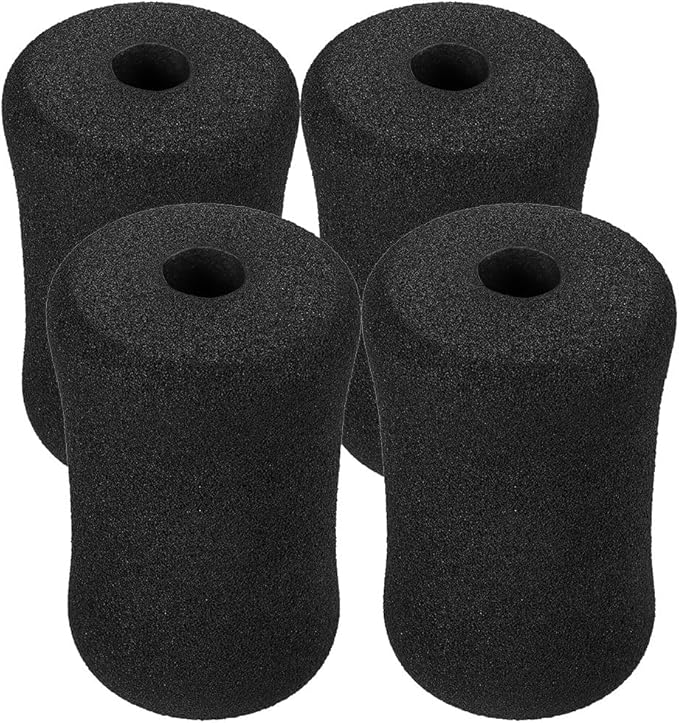 Sponge Foam Foot Pad Roller 2 Pair, Used for Replacing Gym Exercise Equipment, Suitable for 1-inch Rod (Foam 5.3" X 2.9" ；Od X 0.87" Id)