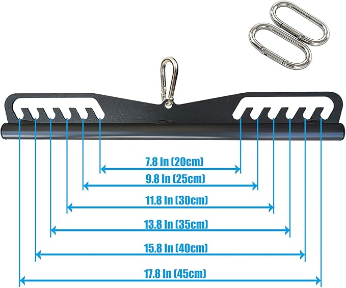 KORIKAHM Home Gym Fitness Spreader Bar, Multi-Grip Wide Lat Pull Down Bar, Neutral Grip Handle, Lat Pulldown Attachments Long Bar for Cable Pulley System Machine, T-bar Row Landmine Attachment