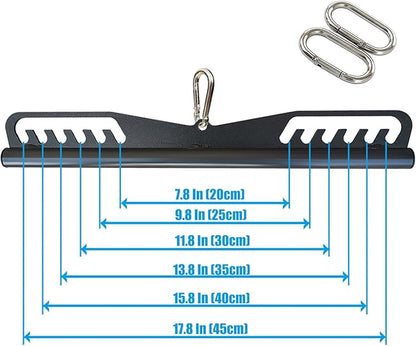 KORIKAHM Home Gym Fitness Spreader Bar, Multi-Grip Wide Lat Pull Down Bar, Neutral Grip Handle, Lat Pulldown Attachments Long Bar for Cable Pulley System Machine, T-bar Row Landmine Attachment