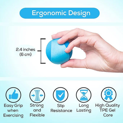 Serenilite Hand Therapy Exercise Stress Ball Bundle, Tri-Density Stress Balls for Adults & Grip Strengthening, Squeeze Balls for Hand Therapy, Hand Therapy Balls, Squeeze Ball, Hand Balls for Therapy