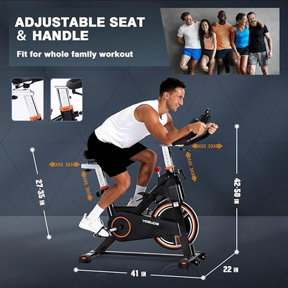 YOSUDA PRO Magnetic Exercise Bike 350 lbs Weight Capacity - Indoor Cycling Bike Stationary with Comfortable Seat Cushion, Silent Belt Drive